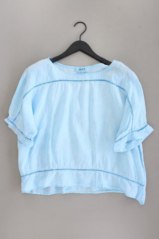 AUST Leinenbluse Gr. L Kurzarm blau
