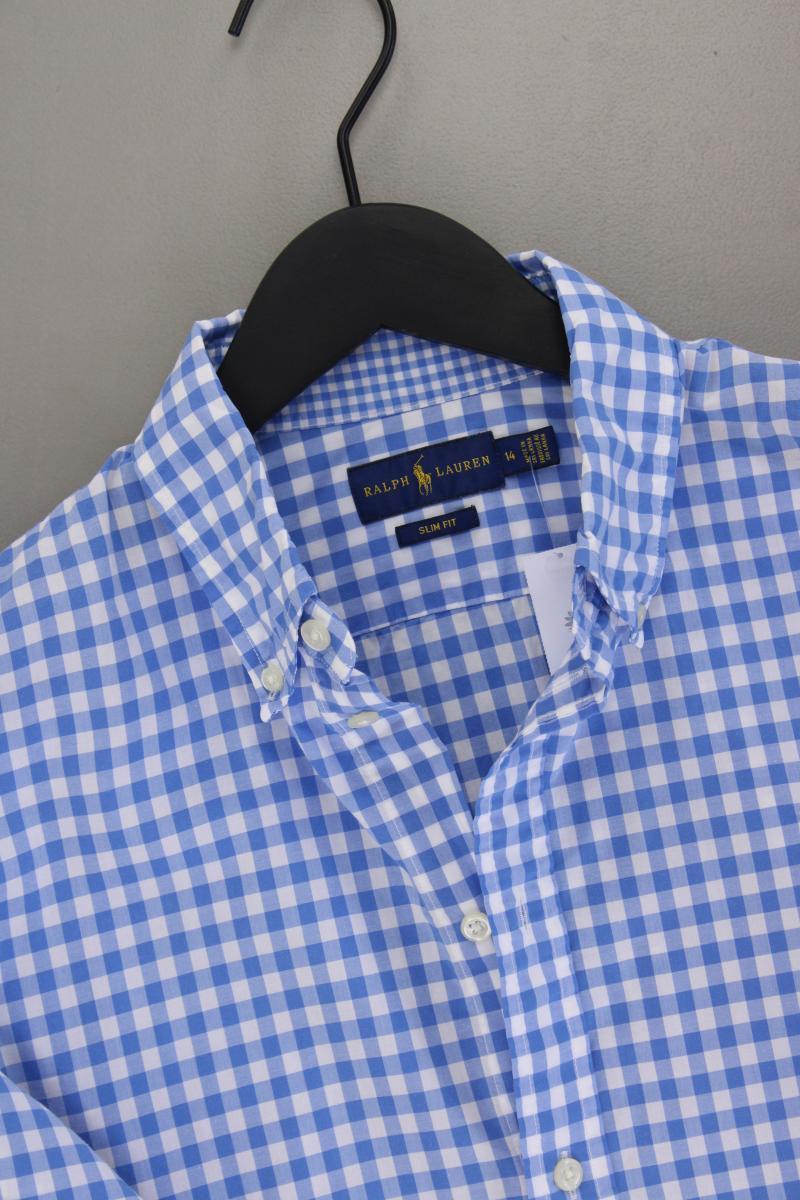 Ralph Lauren Karobluse Gr. UK 14 (L) kariert Langarm blau aus Baumwolle