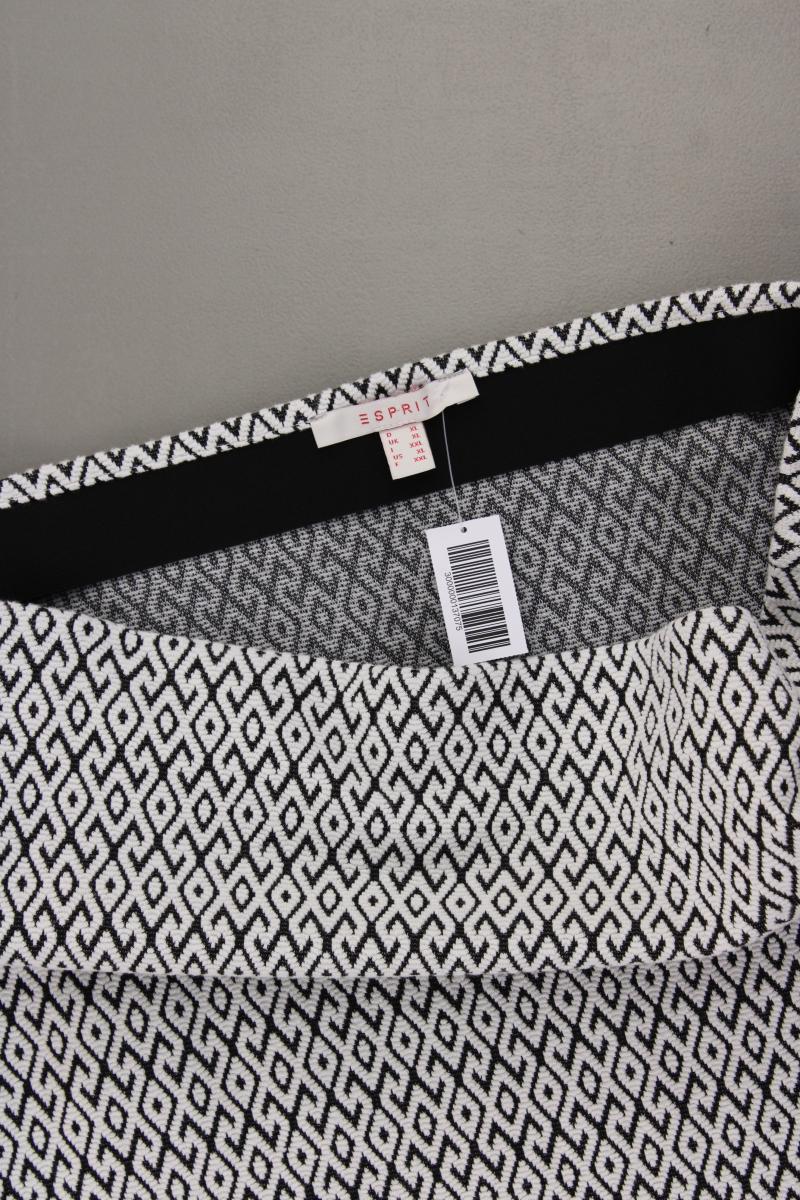 Esprit Stretchrock Gr. XL geometrisches Muster grau aus Baumwolle