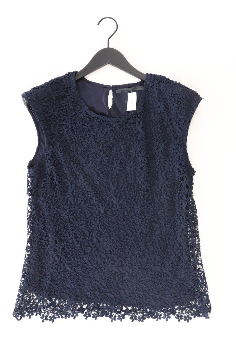 Luxzuz Shirt mit Spitze Gr. L mit Blumenmuster Kurzarm blau aus Polyester