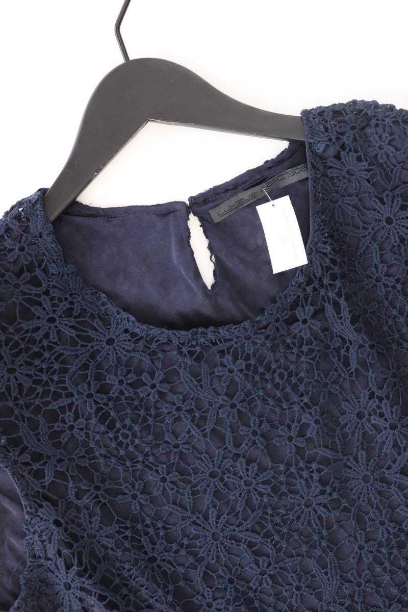 Luxzuz Shirt mit Spitze Gr. L mit Blumenmuster Kurzarm blau aus Polyester