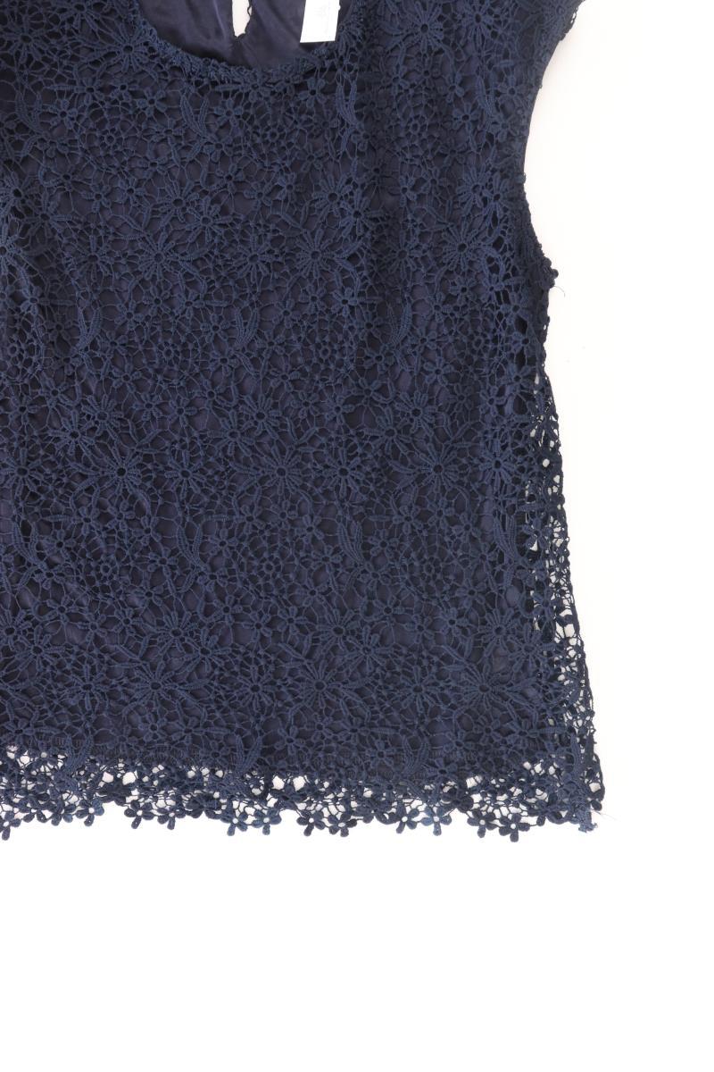 Luxzuz Shirt mit Spitze Gr. L mit Blumenmuster Kurzarm blau aus Polyester