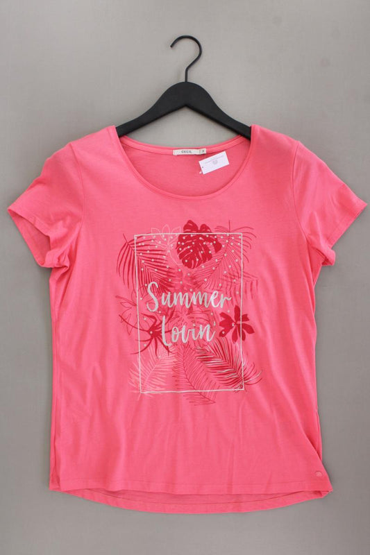 Cecil Printshirt Gr. M neuwertig Kurzarm rosa aus Baumwolle