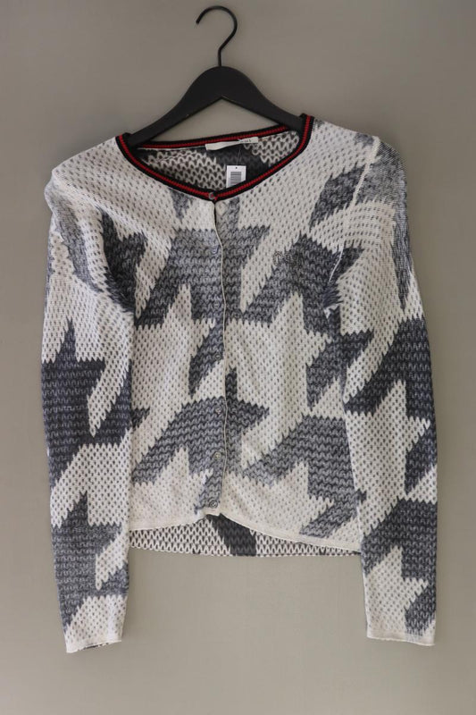 Oui Strickjacke Gr. 34 Langarm grau aus Baumwolle