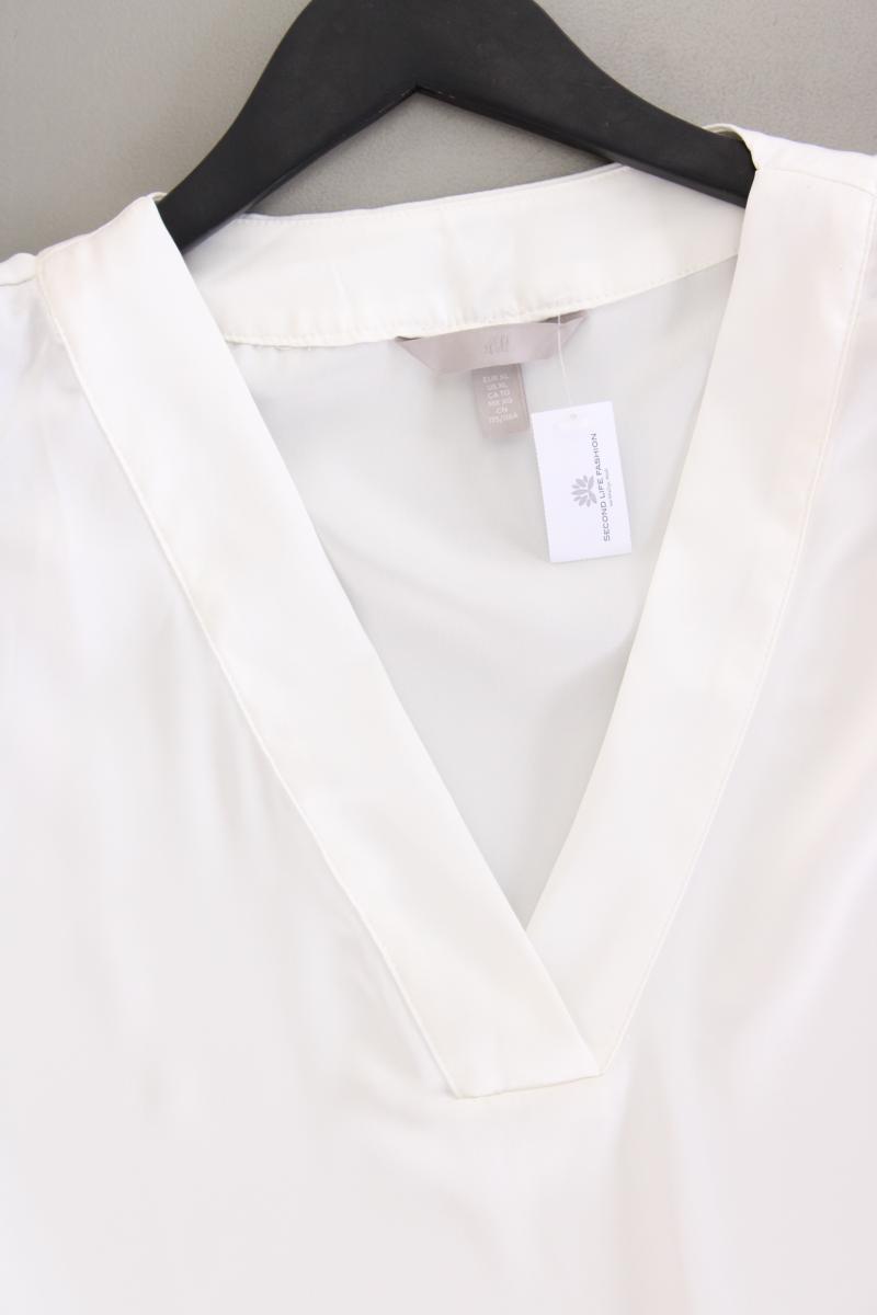 H&M Kurzarmbluse Gr. XL creme aus Polyester
