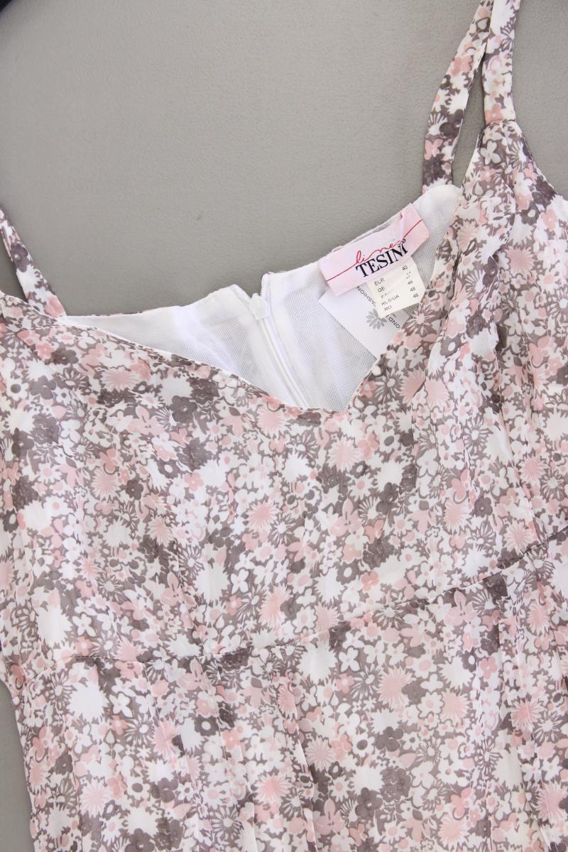 Linea Tesini Maxikleid Gr. 40 mit Blumenmuster Träger rosa aus Polyester