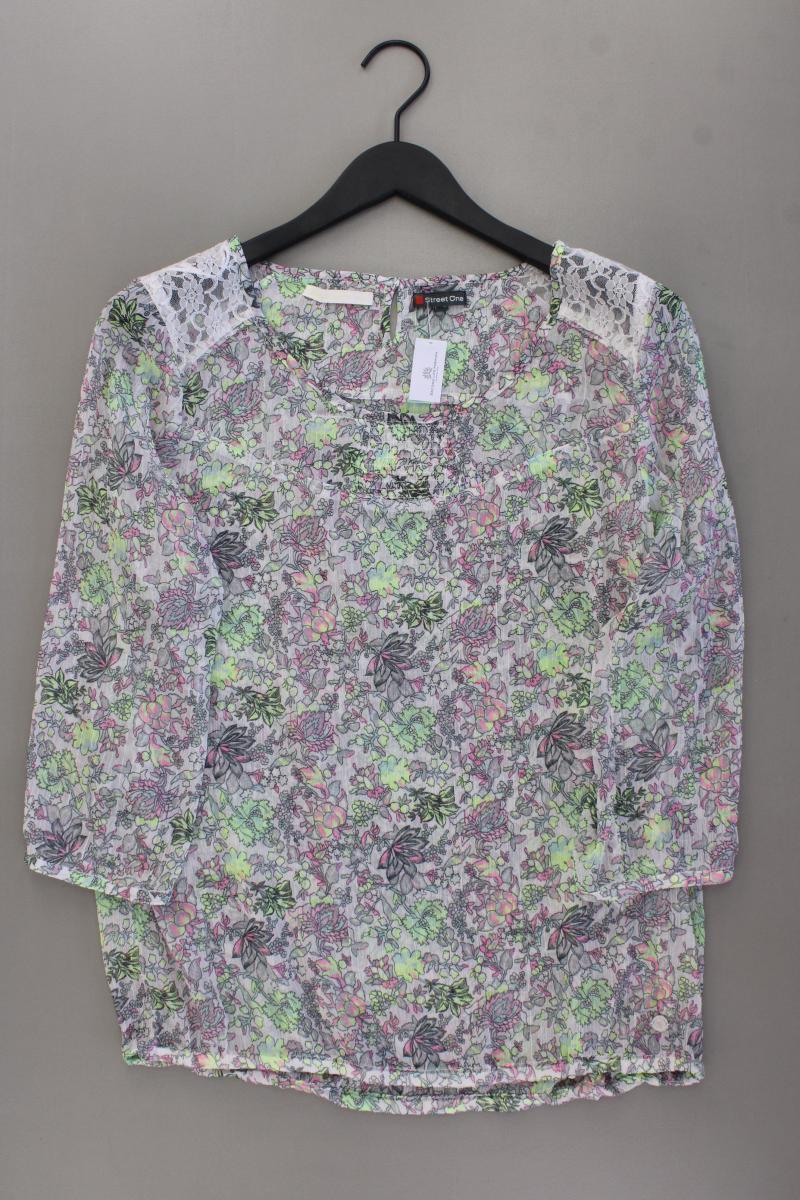 Street One Classic Bluse Gr. 42 mit Blumenmuster 3/4 Ärmel mehrfarbig aus Nylon
