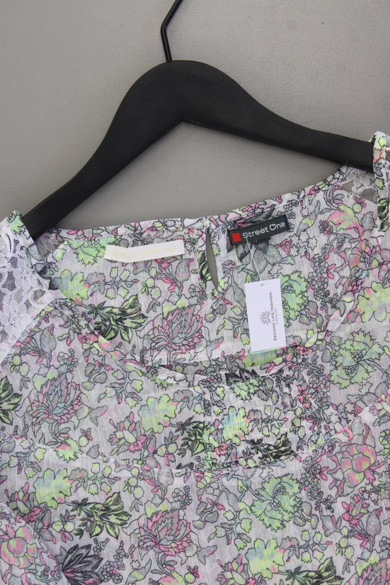Street One Classic Bluse Gr. 42 mit Blumenmuster 3/4 Ärmel mehrfarbig aus Nylon