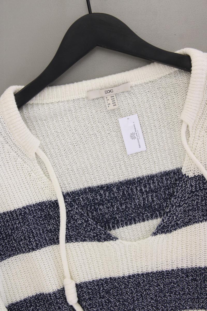 edc by Esprit Grobstrickpullover Gr. XXL gestreift neuwertig blau aus Baumwolle