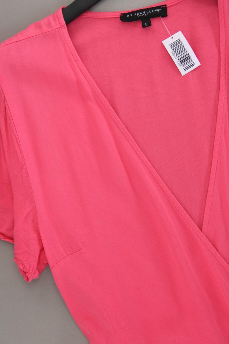 My Jewellery Wickelkleid Gr. L Kurzarm pink aus Viskose