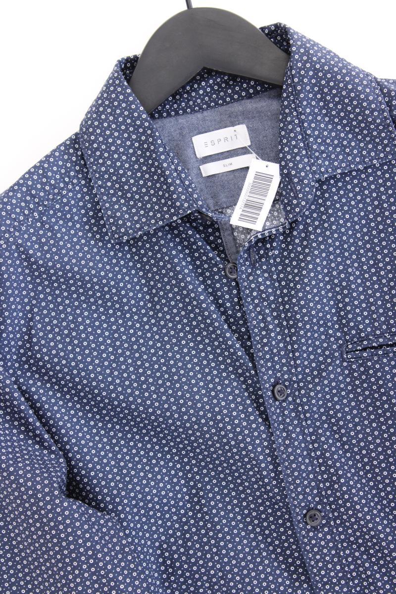 Esprit Langarmhemd für Herren Gr. S blau aus Baumwolle