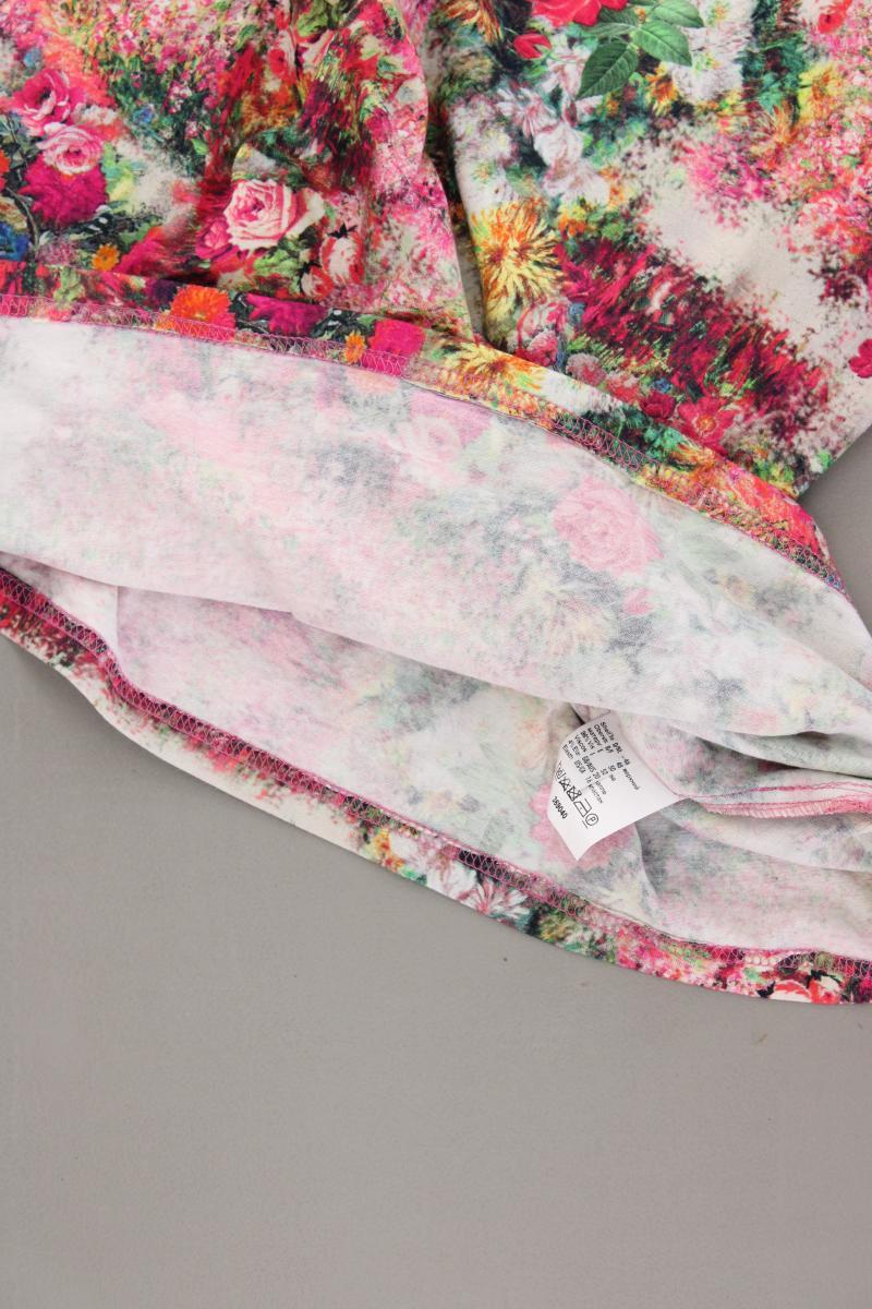 Himmelblau Shirt mit V-Ausschnitt Gr. 46 mit Blumenmuster neuwertig Kurzarm