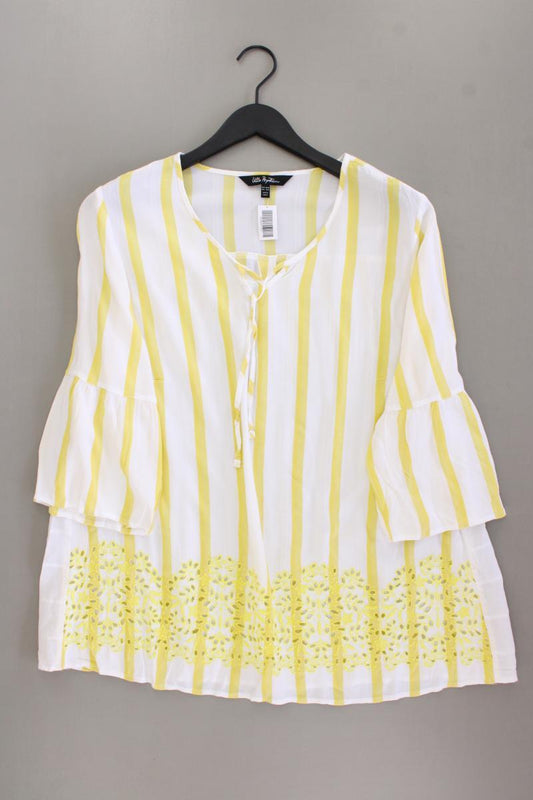 Ulla Popken Classic Bluse Gr. 46/48 gestreift 3/4 Ärmel gelb