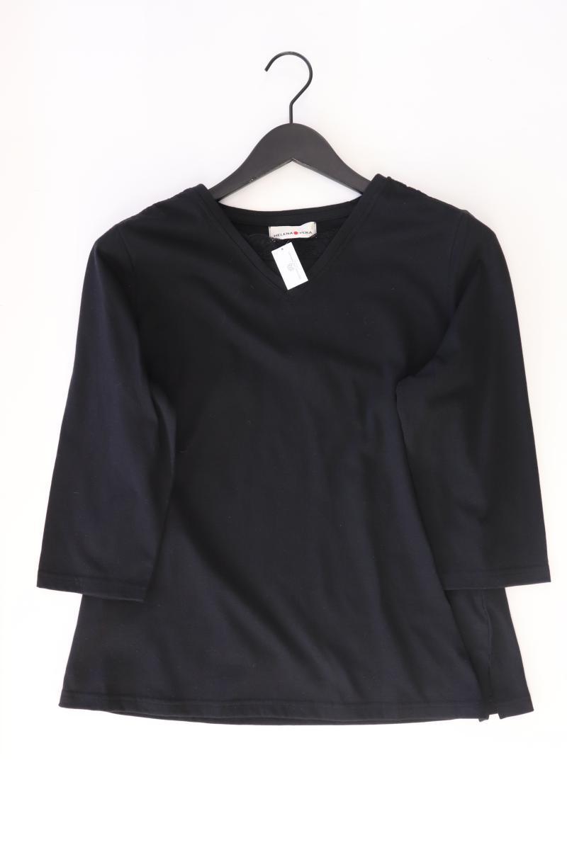 Helena Vera Shirt mit V-Ausschnitt Gr. 44 3/4 Ärmel schwarz aus Polyester