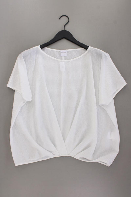 Madeleine Kurzarmbluse Gr. 44 neuwertig weiß aus Polyester