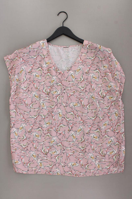 C'est Paris Bluse mit Vogelmuster Gr. 46 mit Tierdruck neuwertig Kurzarm rosa