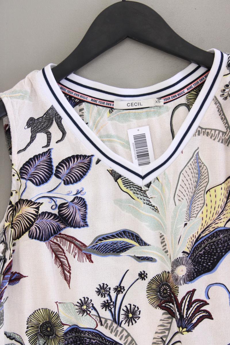 Cecil Ärmellose Bluse Gr. XS mit Blumenmuster mehrfarbig