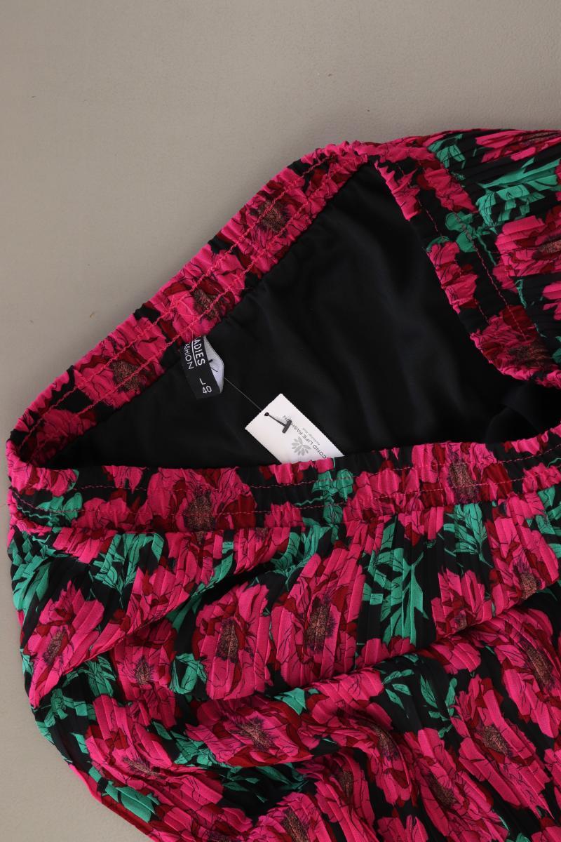 Ladies Fashion Plissée Rock Gr. 40 mit Blumenmuster pink aus Polyester