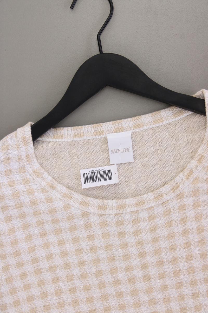 Madeleine Strickshirt Gr. 48 Kurzarm creme aus Viskose