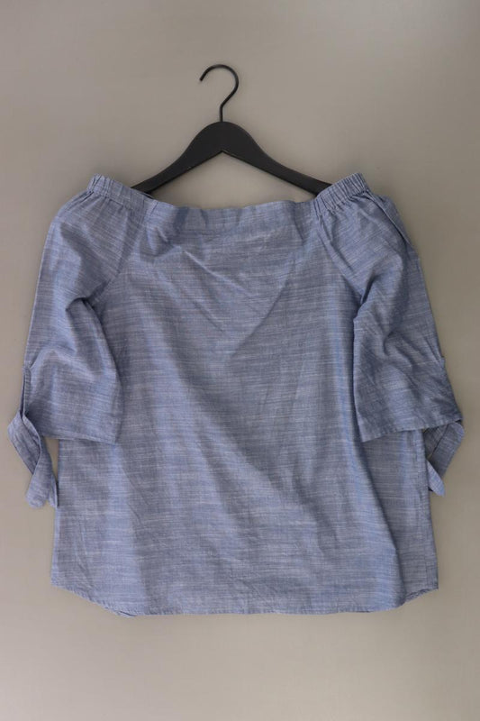 Modström Schulterfreie Bluse Gr. M 3/4 Ärmel mit Carmen-Ausschnitt blau