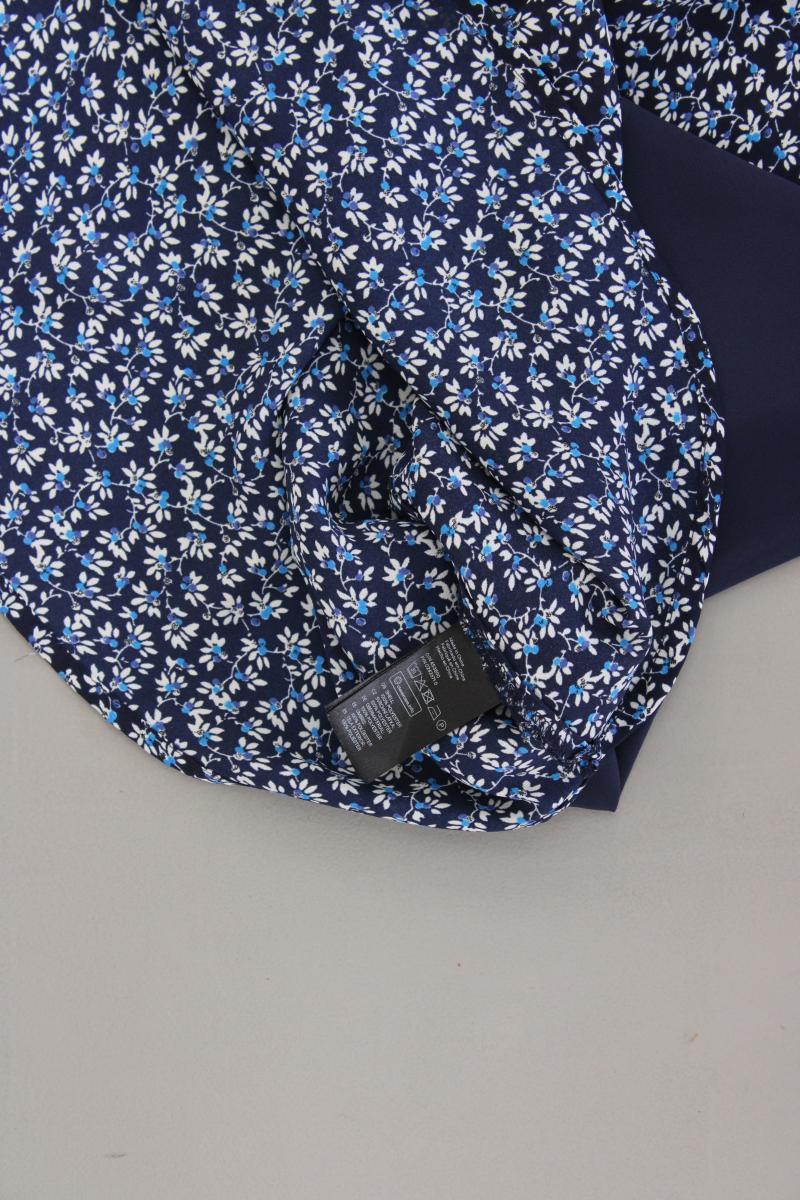 H&M Langarmbluse Gr. 36 mit Blumenmuster neuwertig blau aus Polyester