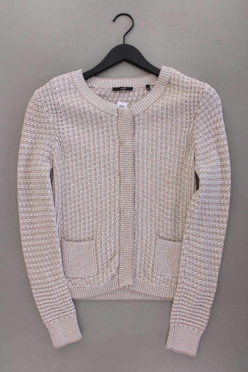 Zero Strickjacke Gr. 38 Langarm creme aus Baumwolle