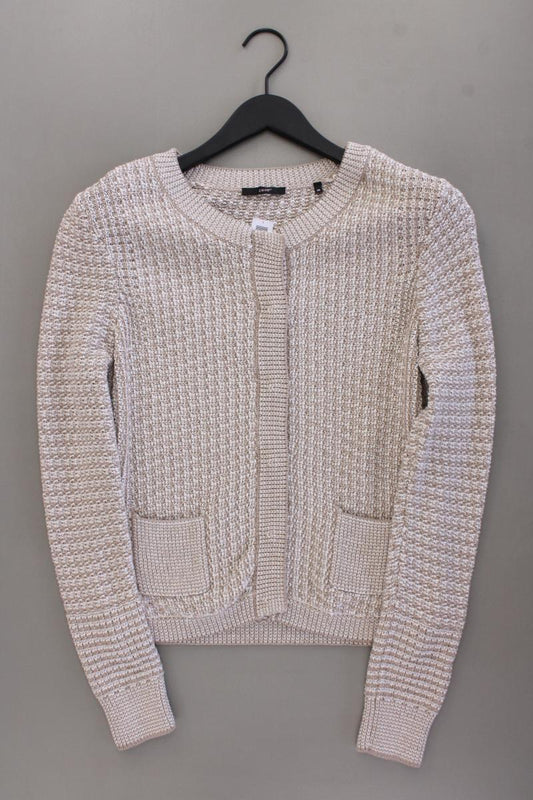 Zero Strickjacke Gr. 38 Langarm creme aus Baumwolle