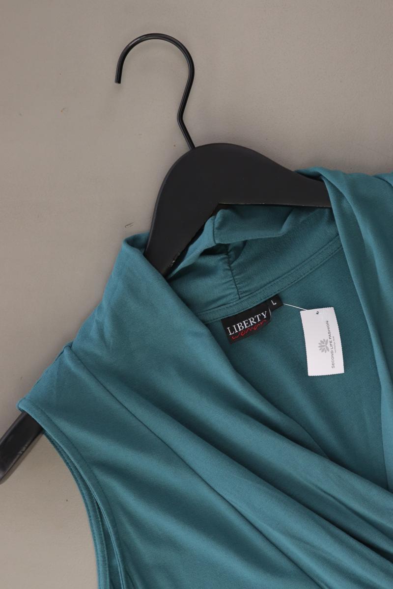 Liberty Stretchkleid Gr. L Ärmellos blau aus Viskose