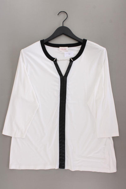 Nylah by Franzi Knuppe Shirt mit V-Ausschnitt Gr. 48 3/4 Ärmel weiß aus Viskose