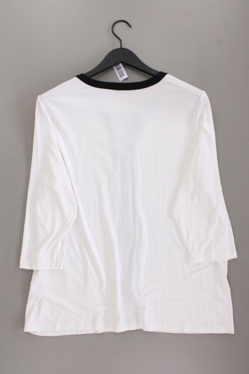 Nylah by Franzi Knuppe Shirt mit V-Ausschnitt Gr. 48 3/4 Ärmel weiß aus Viskose