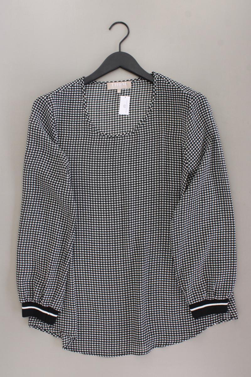 Thom by Thomas Rath Langarmbluse Gr. 44 hahnentritt neuwertig grau aus Polyester