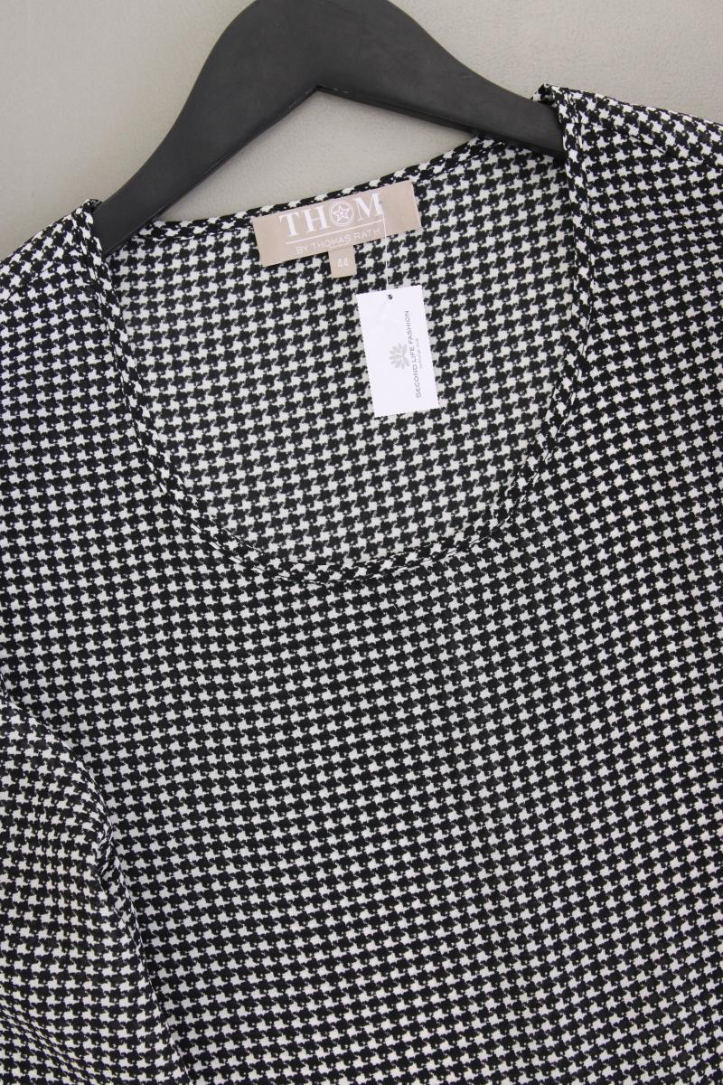 Thom by Thomas Rath Langarmbluse Gr. 44 hahnentritt neuwertig grau aus Polyester