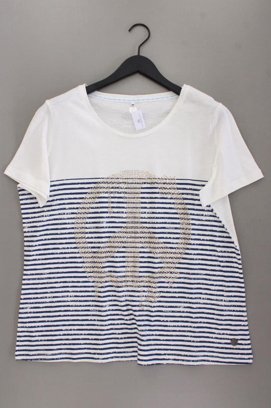 Ringelshirt Gr. 46 gestreift Kurzarm blau aus Baumwolle