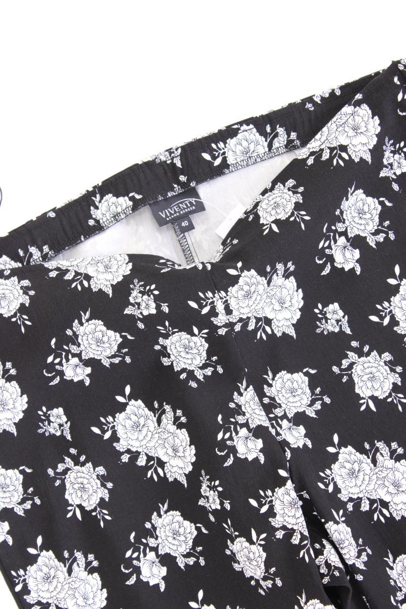 Viventy Bernd Berger Hose Gr. 40 mit Blumenmuster schwarz aus Viskose