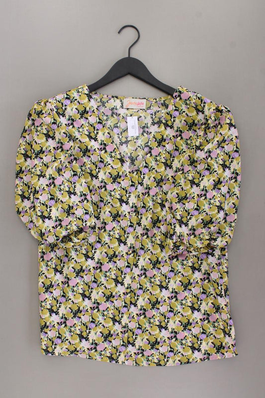 Jana Ina Fashion Kurzarmbluse Gr. 48 mit Blumenmuster neuwertig mehrfarbig