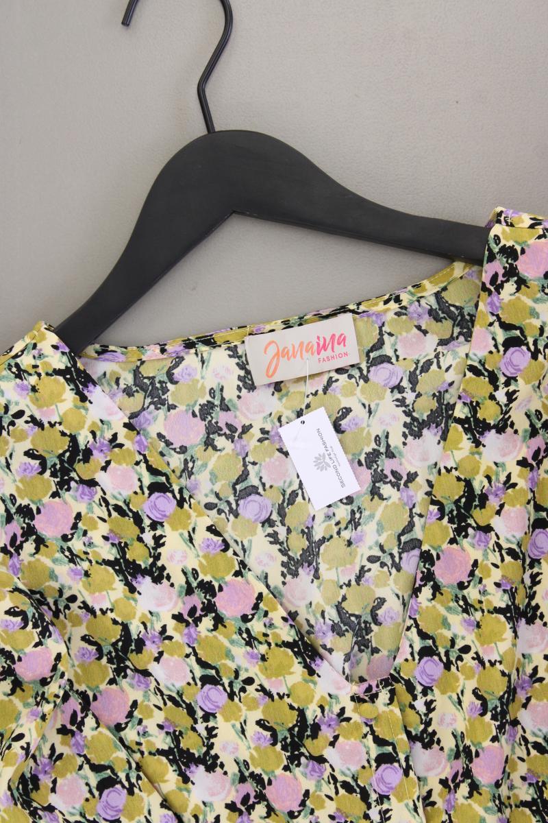 Jana Ina Fashion Kurzarmbluse Gr. 48 mit Blumenmuster neuwertig mehrfarbig