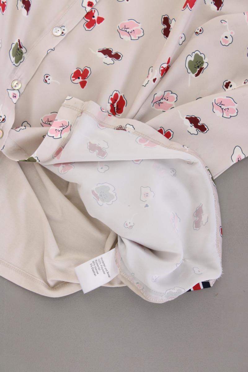 STRANDFEIN Langarmbluse Gr. 44 mit Blumenmuster neuwertig creme aus Polyester