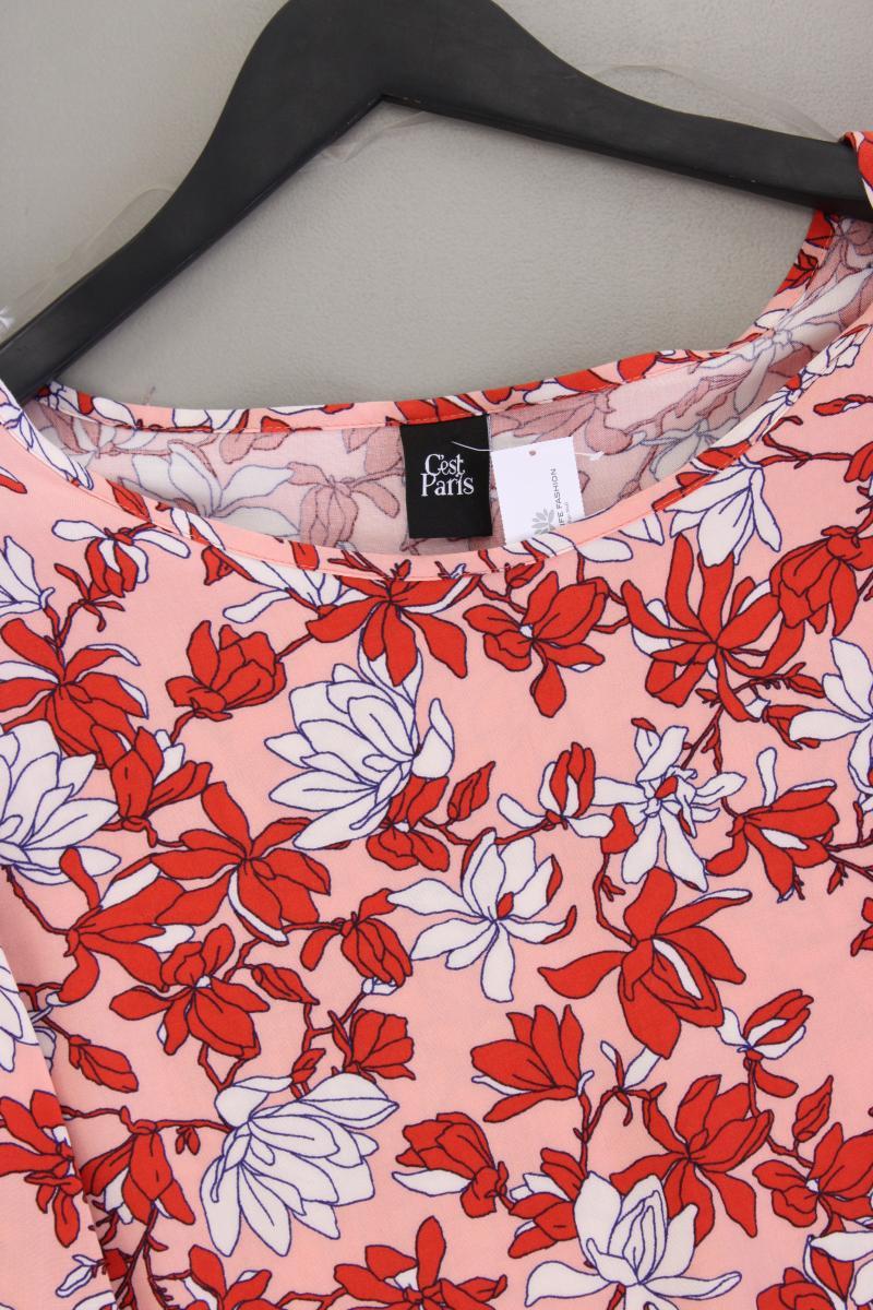 C'est Paris Classic Bluse Gr. 46 mit Blumenmuster neuwertig 3/4 Ärmel rot
