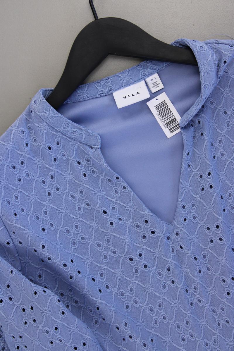 Vila Langarmkleid Gr. L blau aus Polyester