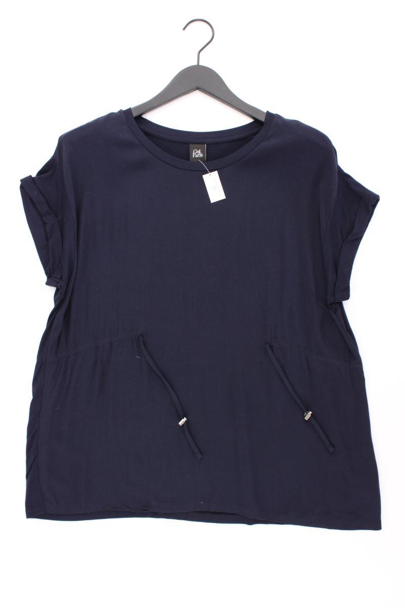 C'est Paris Kurzarmbluse Gr. 46 blau aus Viskose