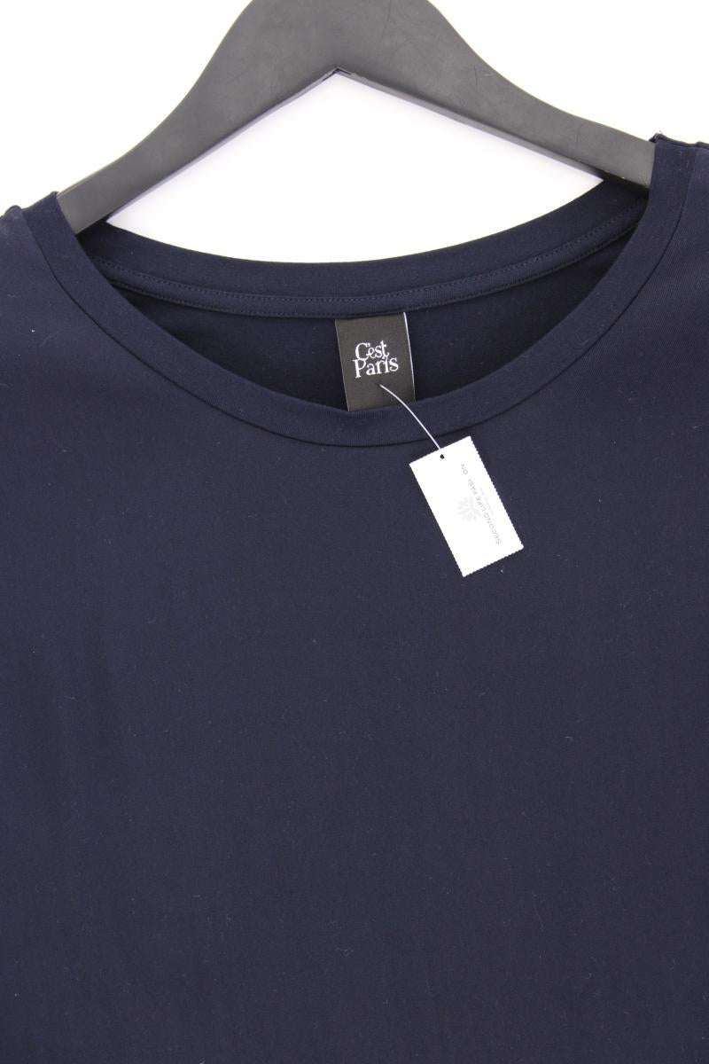 C'est Paris Kurzarmbluse Gr. 46 blau aus Viskose