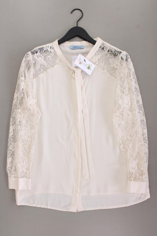 Himmelblau Langarmbluse Gr. 44 neu mit Etikett creme aus Viskose