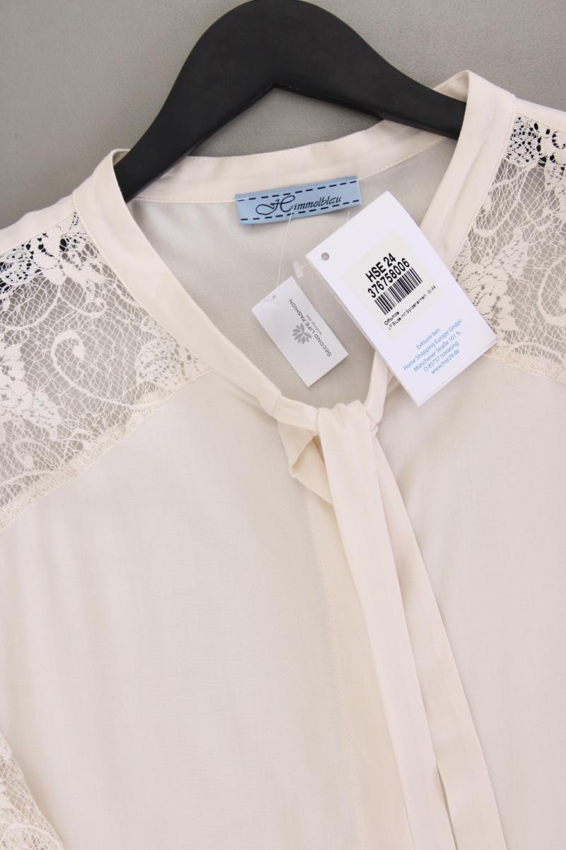 Himmelblau Langarmbluse Gr. 44 neu mit Etikett creme aus Viskose