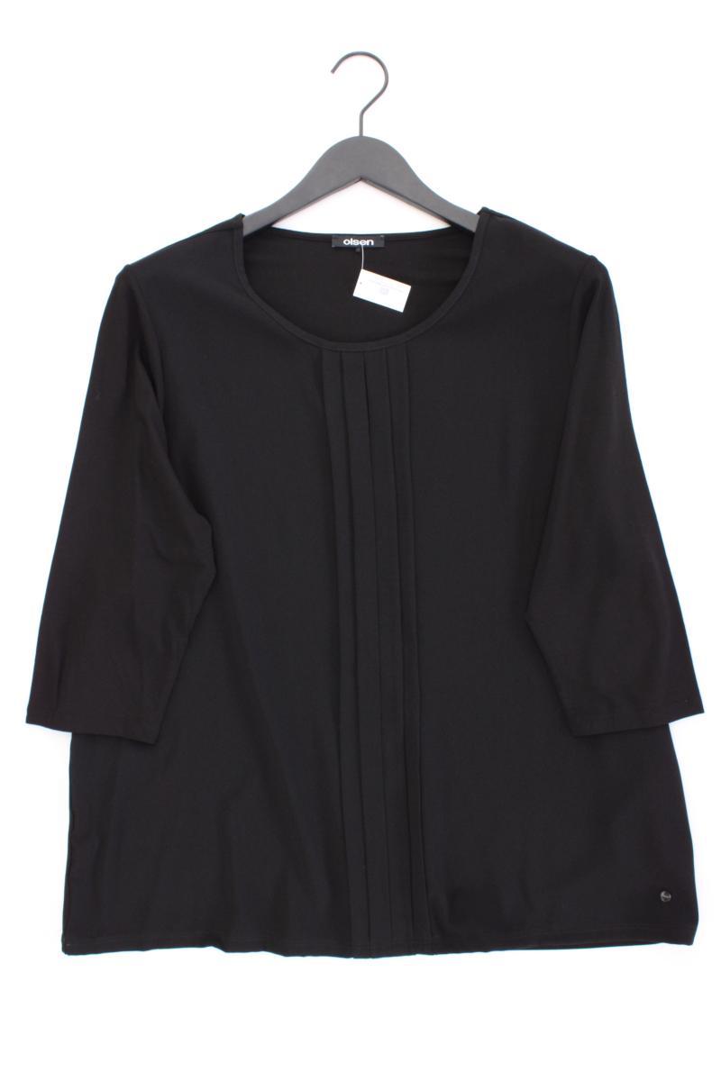 olsen Oversize-Bluse Gr. 46 neuwertig 3/4 Ärmel schwarz aus Polyester