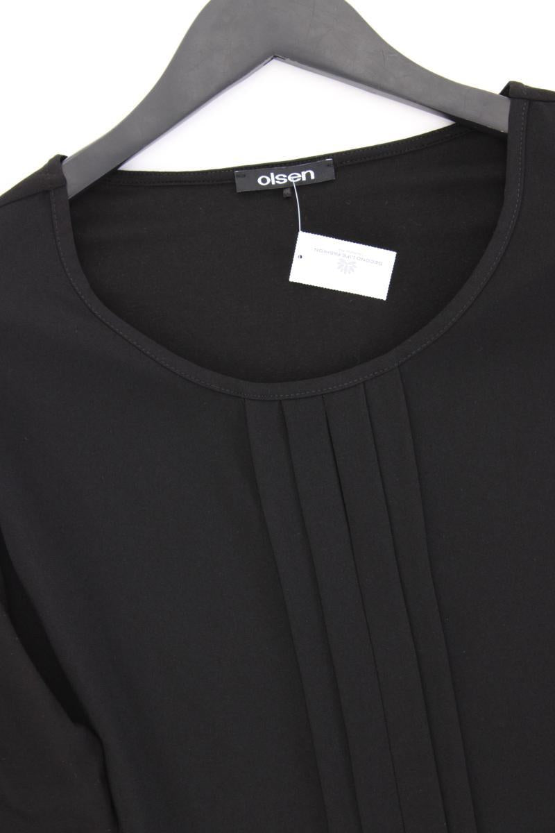 olsen Oversize-Bluse Gr. 46 neuwertig 3/4 Ärmel schwarz aus Polyester