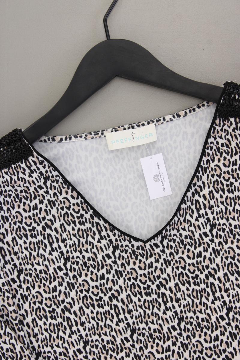 Pfeffinger Printshirt Gr. 46 mit Tierdruck neuwertig Langarm braun aus Polyester