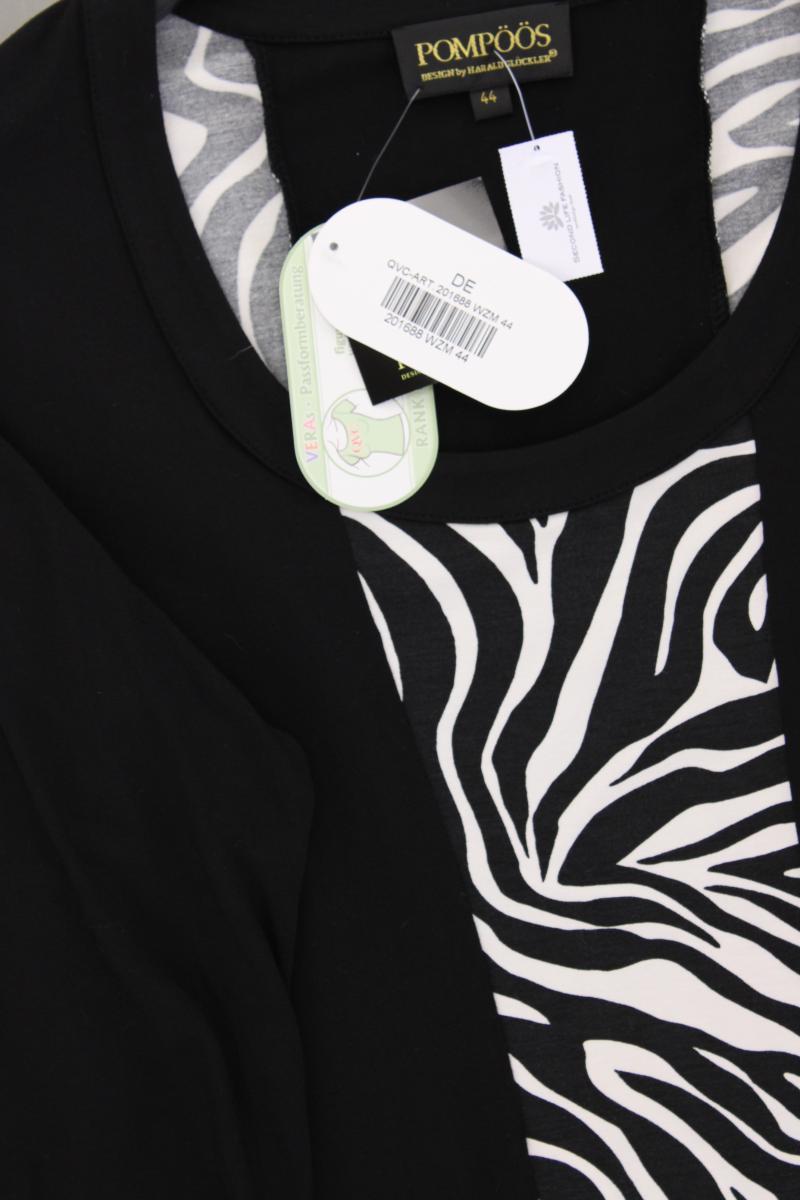 POMPÖÖS by Harald Glööckler Jerseykleid Gr. 44 neu mit Etikett 3/4 Ärmel schwarz