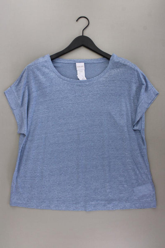 Madeleine T-Shirt Gr. 46 neuwertig Kurzarm mit Glitzer blau aus Leinen