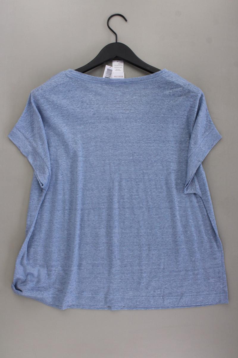Madeleine T-Shirt Gr. 46 neuwertig Kurzarm mit Glitzer blau aus Leinen