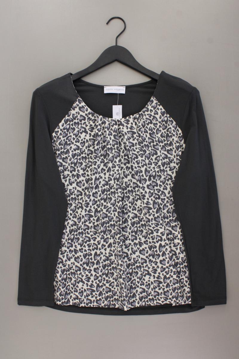 Judith Williams Bluse mit Herzmuster Gr. 44 neuwertig Langarm grau aus Viskose